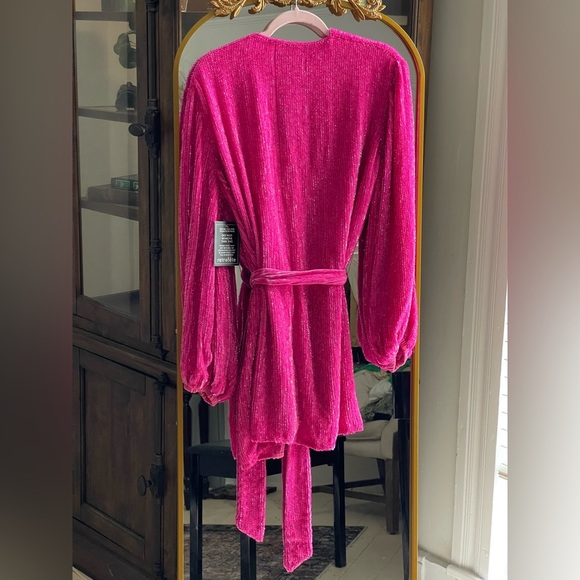 NWT Retrofête Hot Pink GABRIELLE SEQUIN ROBE - Picture 12 of 15
